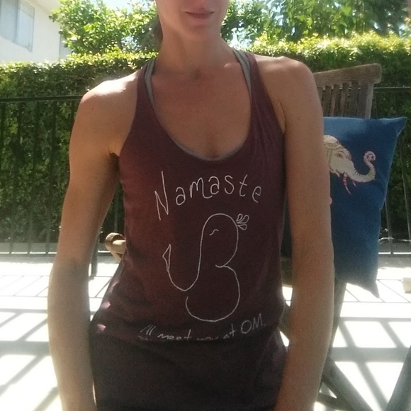 NWT: BELLA yoga tank, soft. "Namaste...I'll meet you at OM." - Picture 3 of 6